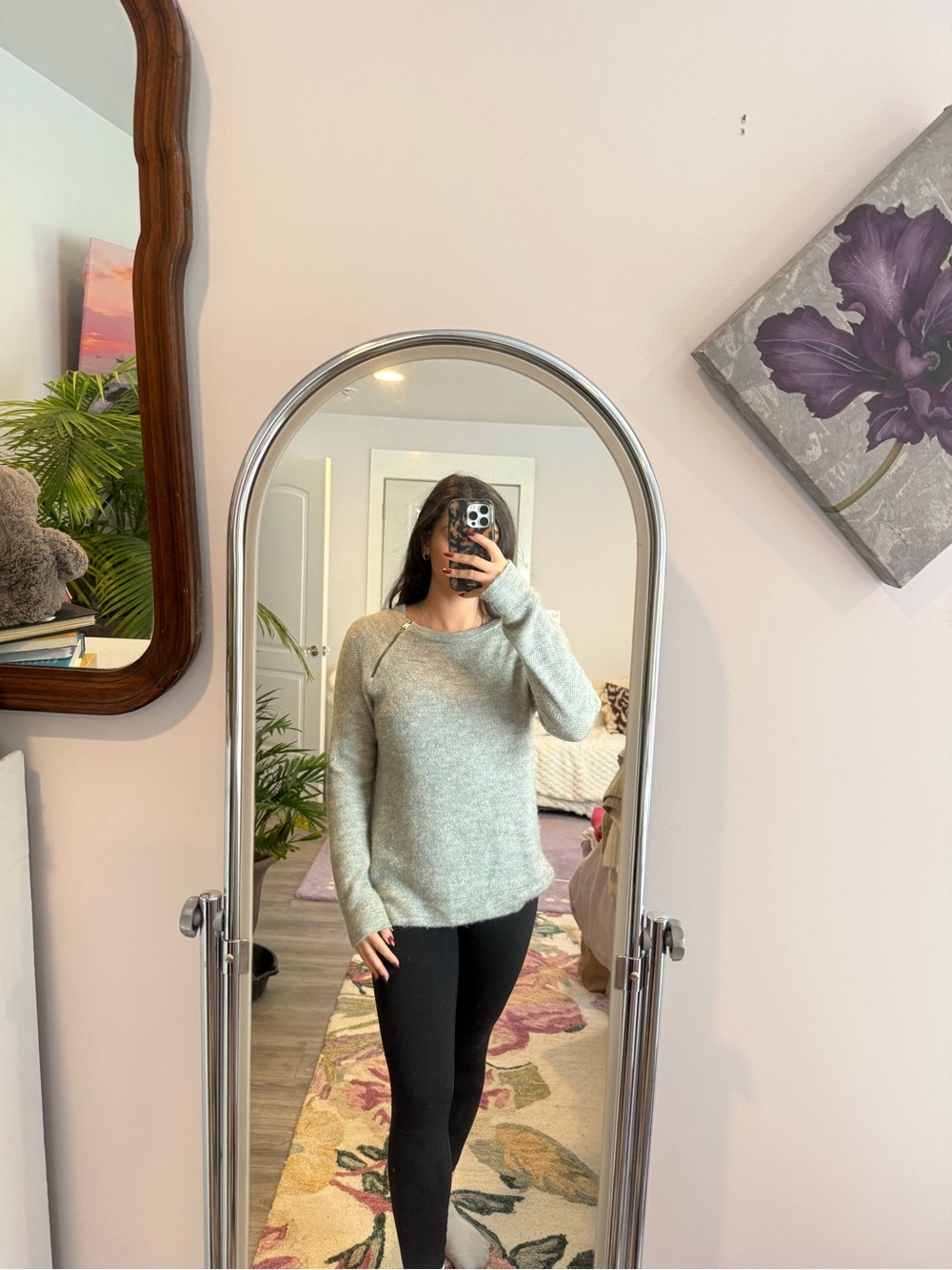 Abercrombie & Fitch Light Heather Gray Crewneck Sweater